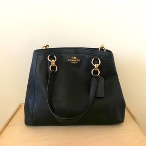 Coach Minneta Black Leather Crossbody Bag